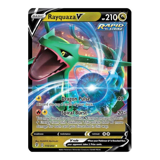Rayquaza V (SWSH07) #110/203 Ultra Rare (Holofoil Near Mint) SWSH07: Evolving Skies Pokemon: 2021