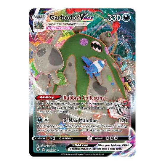 Garbodor VMAX (SWSH07) #101/203 Ultra Rare (Holofoil Near Mint) SWSH07: Evolving Skies Pokemon: 2021