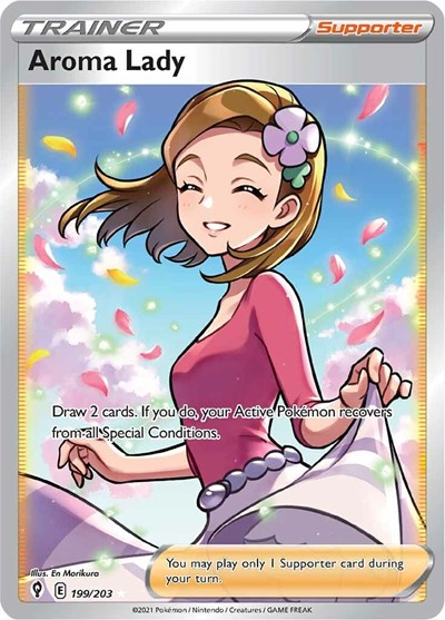 Aroma Lady Full Art (SWSH07) #199/203 Ultra Rare (Holofoil Near Mint) SWSH07: Evolving Skies Pokemon: 2021