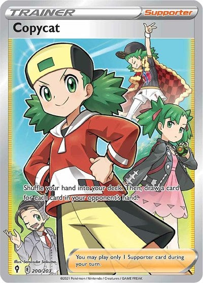 Copycat Full Art (SWSH07) #200/203 Ultra Rare (Holofoil Near Mint) SWSH07: Evolving Skies Pokemon: 2021