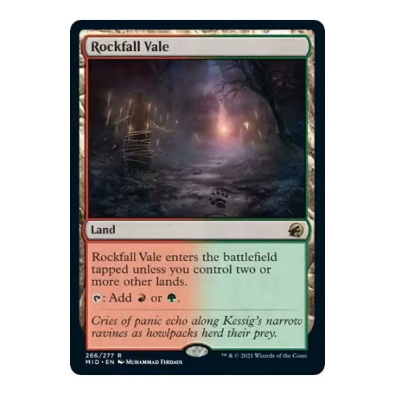 Rockfall Vale (MID) #266 Rare (Lightly Played) Innistrad: Midnight Hunt Magic: The Gathering: 2021