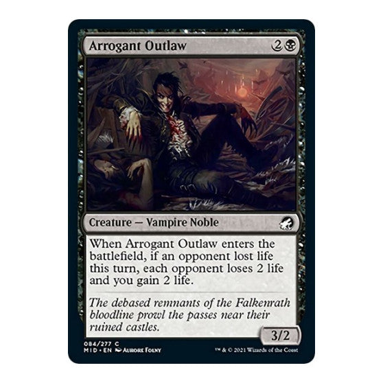 Arrogant Outlaw (MID) #84 Common Innistrad: Midnight Hunt Magic: The Gathering: 2021