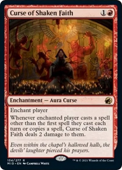 Curse of Shaken Faith (MID) #134 Rare (Lightly Played) Innistrad: Midnight Hunt Magic: The Gathering: 2021