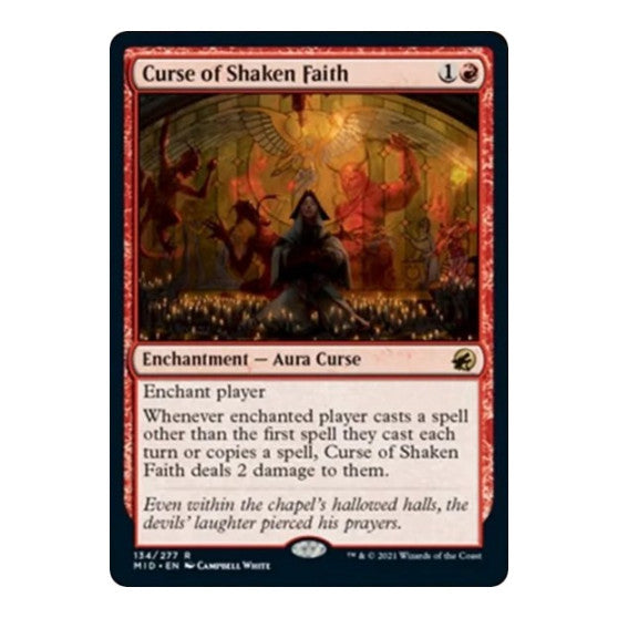 Curse of Shaken Faith (MID) #134 Rare (Lightly Played) Innistrad: Midnight Hunt Magic: The Gathering: 2021