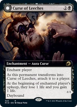 Curse of Leeches Extended Art (MID) #345 Rare (Foil Lightly Played) Innistrad: Midnight Hunt Magic: The Gathering: 2021