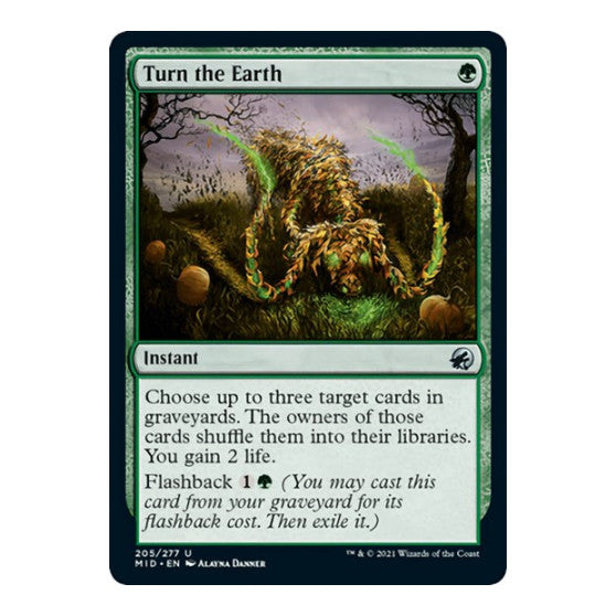 Turn the Earth (MID) #205 Uncommon (Lightly Played) Innistrad: Midnight Hunt Magic: The Gathering: 2021