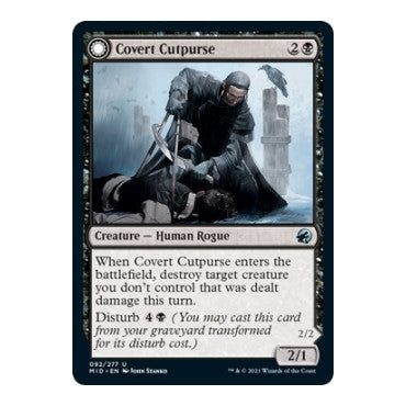 Covert Cutpurse (MID) #92 Uncommon Innistrad: Midnight Hunt Magic: The Gathering: 2021
