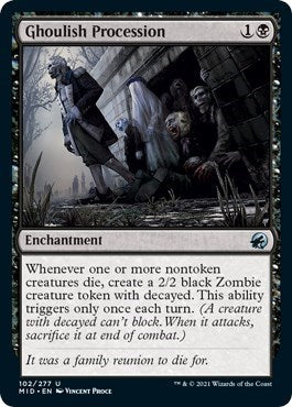 Ghoulish Procession (MID) #102 Uncommon (Lightly Played) Innistrad: Midnight Hunt Magic: The Gathering: 2021