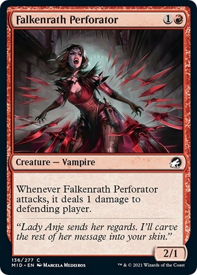 Falkenrath Perforator (MID) #136 Common (Lightly Played) Innistrad: Midnight Hunt Magic: The Gathering: 2021