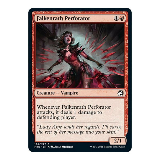 Falkenrath Perforator (MID) #136 Common (Lightly Played) Innistrad: Midnight Hunt Magic: The Gathering: 2021