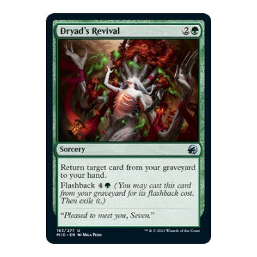 Dryad's Revival (MID) #183 Uncommon (Lightly Played) Innistrad: Midnight Hunt Magic: The Gathering: 2021
