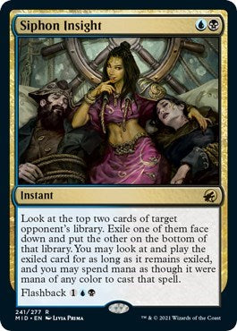 Siphon Insight (MID) #241 Rare (Lightly Played) Innistrad: Midnight Hunt Magic: The Gathering: 2021