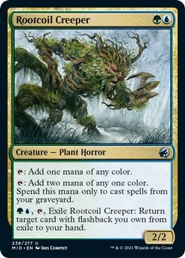 Rootcoil Creeper (MID) #238 Uncommon (Lightly Played) Innistrad: Midnight Hunt Magic: The Gathering: 2021