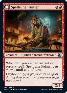 Spellrune Painter (MID) #160 Uncommon (Damaged) Innistrad: Midnight Hunt Magic: The Gathering: 2021