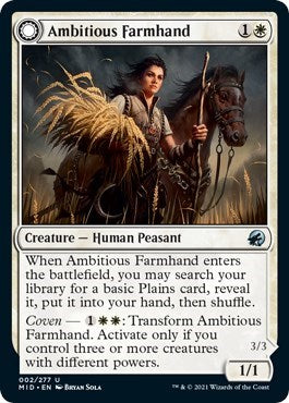 Ambitious Farmhand (MID) #2 Uncommon (Lightly Played) Innistrad: Midnight Hunt Magic: The Gathering: 2021