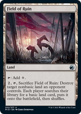Field of Ruin (MID) #262 Uncommon (Lightly Played) Innistrad: Midnight Hunt Magic: The Gathering: 2021