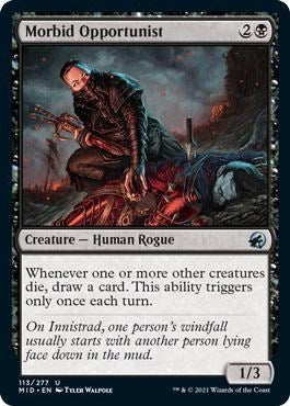 Morbid Opportunist (MID) #113 Uncommon (Lightly Played) Innistrad: Midnight Hunt Magic: The Gathering: 2021