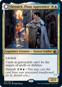 Dennick Pious Apprentice (MID) #217 Rare (Lightly Played) Innistrad: Midnight Hunt Magic: The Gathering: 2021