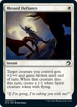 Blessed Defiance (MID) #5 Common (Lightly Played) Innistrad: Midnight Hunt Magic: The Gathering: 2021