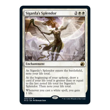 Sigarda's Splendor (MID) #33 Rare (Lightly Played) Innistrad: Midnight Hunt Magic: The Gathering: 2021