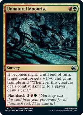 Unnatural Moonrise (MID) #247 Uncommon (Lightly Played) Innistrad: Midnight Hunt Magic: The Gathering: 2021