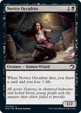 Novice Occultist (MID) #117 Common (Lightly Played) Innistrad: Midnight Hunt Magic: The Gathering: 2021