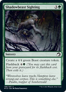 Shadowbeast Sighting (MID) #198 Common Innistrad: Midnight Hunt Magic: The Gathering: 2021
