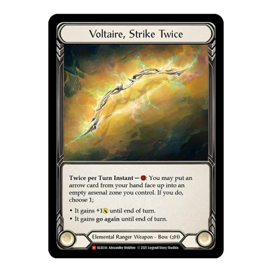 Voltaire, Strike Twice (ELE) #ELE034 Majestic (Unlimited Edition Normal Lightly Played) Tales of Aria Flesh and Blood TCG: 2021