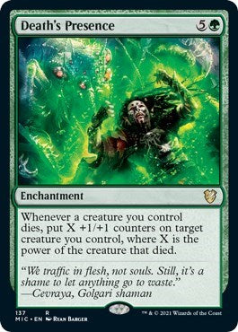 Deaths Presence (MIC) #137 Rare (Moderately Played) Commander: Innistrad: Midnight Hunt Magic: The Gathering: 2021