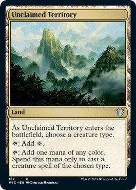 Unclaimed Territory (MIC) #187 Uncommon (Lightly Played) Commander: Innistrad: Midnight Hunt Magic: The Gathering: 2021