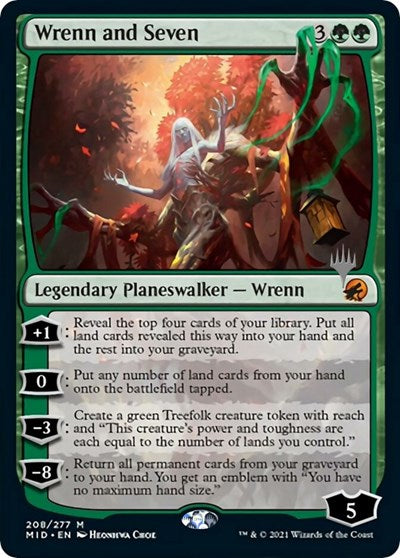 Wrenn and Seven (PPMID) #208p Mythic Rare (Near Mint) Promo Pack: Innistrad: Midnight Hunt Magic: The Gathering: 2021