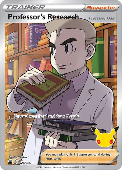 Professors Research Full Art (CLB) #024/025 Ultra Rare (Holofoil Near Mint) Celebrations Pokemon: 2021