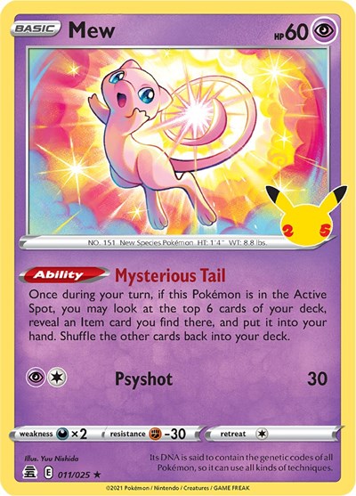 Mew (CLB) #011/025 Holo Rare Celebrations Pokemon: 2021