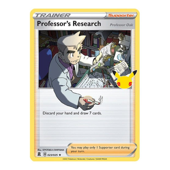 Professors Research Professor Oak (CLB) #023/025 Holo Rare (Holofoil Lightly Played) Celebrations Pokemon: 2021