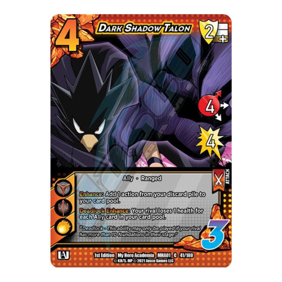 Dark Shadow Talon (MHA) #41/180 Common UniVersus: My Hero Academia UniVersus: 2021