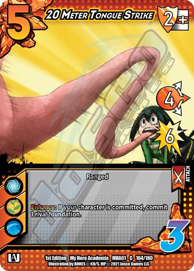 20 Meter Tongue Strike (MHA) #164/180 Common (1st Edition Normal Lightly Played) UniVersus: My Hero Academia UniVersus: 2021