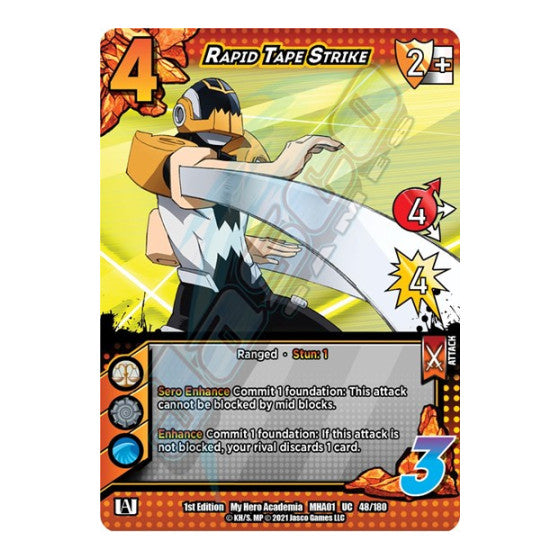 Rapid Tape Strike (MHA) #48/180 Uncommon (1st Edition Normal Lightly Played) UniVersus: My Hero Academia UniVersus: 2021