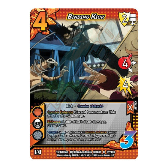 Binding Kick (MHA) #32/180 Common (1st Edition Normal Lightly Played) UniVersus: My Hero Academia UniVersus: 2021