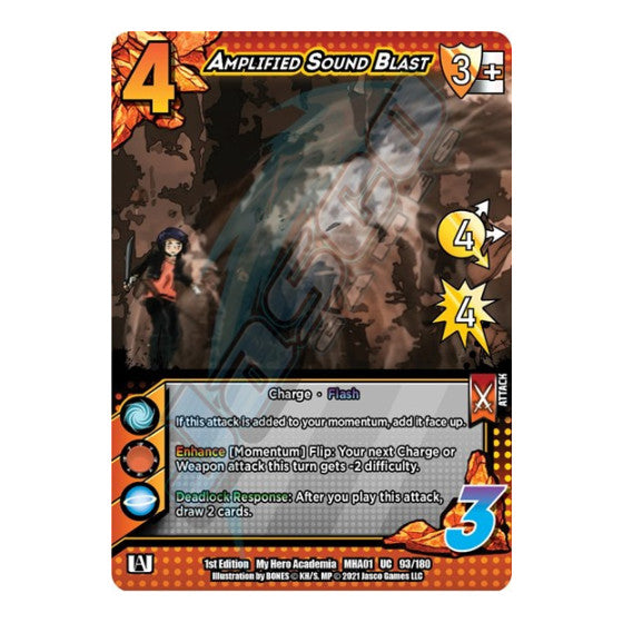 Amplified Sound Blast (MHA) #93/180 Uncommon (1st Edition Normal Lightly Played) UniVersus: My Hero Academia UniVersus: 2021