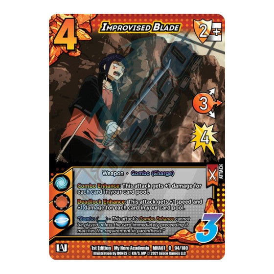 Improvised Blade (MHA) #94/180 Common (1st Edition Normal Lightly Played) UniVersus: My Hero Academia UniVersus: 2021