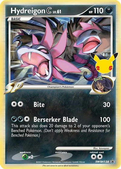 Hydreigon C lv.61 - SWSH138 (SWSD) #SWSH138 Promo (Holofoil Near Mint) SWSH: Sword & Shield Promo Cards Pokemon: 2019