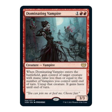 Dominating Vampire (VOW) #154 Rare (Near Mint) Innistrad: Crimson Vow Magic: The Gathering: 2021