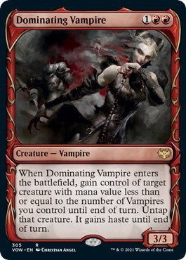 Dominating Vampire Showcase (VOW) #305 Rare (Lightly Played) Innistrad: Crimson Vow Magic: The Gathering: 2021