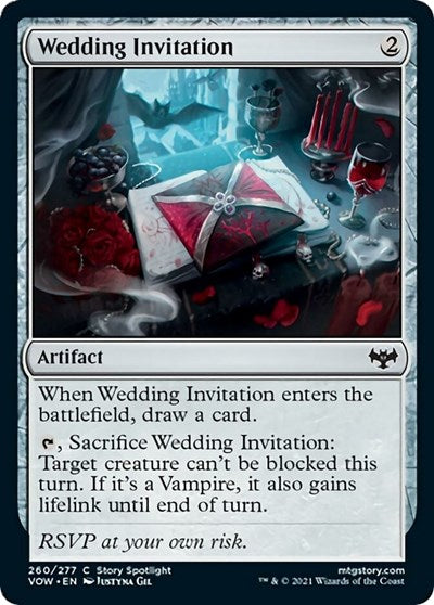 Wedding Invitation (VOW) #260 Common (Lightly Played) Innistrad: Crimson Vow Magic: The Gathering: 2021