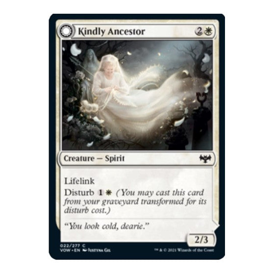 Kindly Ancestor (VOW) #22 Common Innistrad: Crimson Vow Magic: The Gathering: 2021