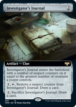 Investigators Journal Extended Art (VOW) #396 Rare (Near Mint) Innistrad: Crimson Vow Magic: The Gathering: 2021