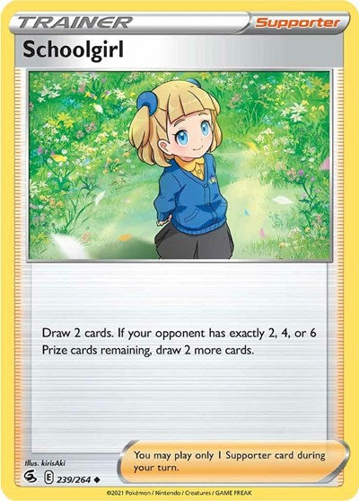 Schoolgirl (SWSH08) #239/264 Uncommon (Reverse Holofoil Lightly Played) SWSH08: Fusion Strike Pokemon: 2021