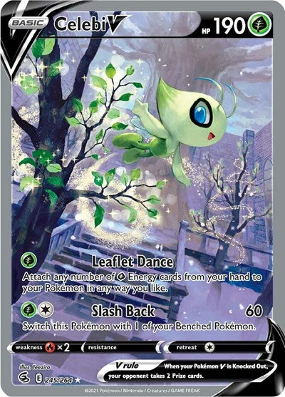 Celebi V Alternate Full Art (SWSH08) #245/264 Ultra Rare (Holofoil Near Mint) SWSH08: Fusion Strike Pokemon: 2021