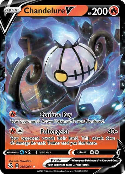 Chandelure V (SWSH08) #039/264 Ultra Rare (Holofoil Near Mint) SWSH08: Fusion Strike Pokemon: 2021