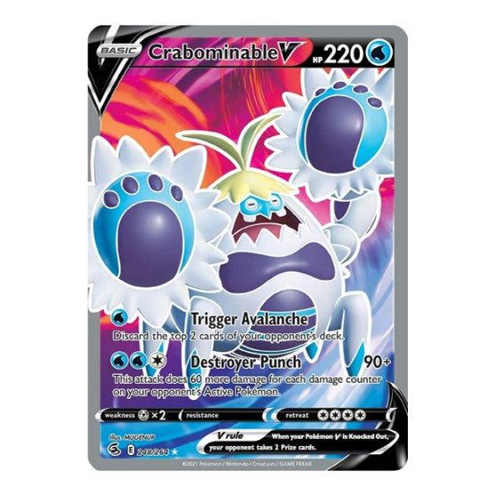 Crabominable V Full Art (SWSH08) #248/264 Ultra Rare (Holofoil Near Mint) SWSH08: Fusion Strike Pokemon: 2021